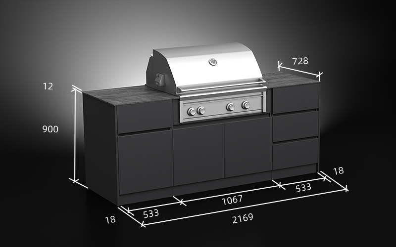 2.2 Meter Small Outdoor Kitchen