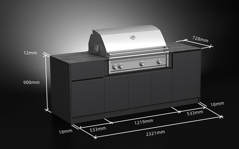 2.4 Meter Aluminum Outdoor Kitchen