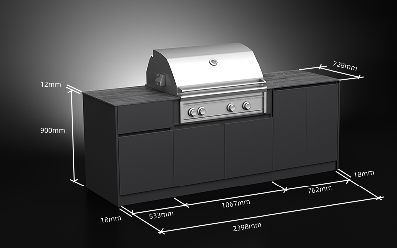 2.4 Meter Outdoor Kitchen For Small Patio