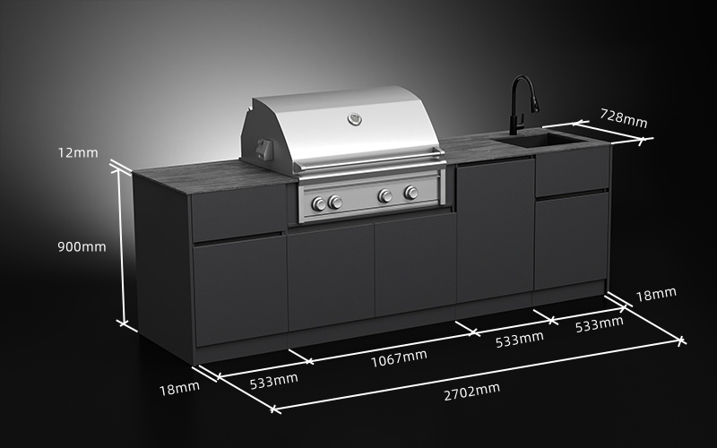 2.7 Meter Small Outdoor Ktchen With Sink
