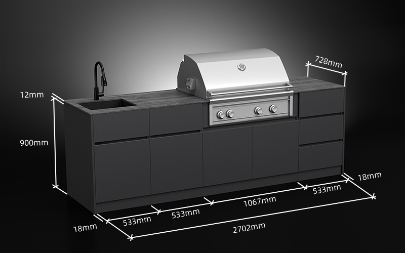 2.7M Outdoor Garden Kitchen Units