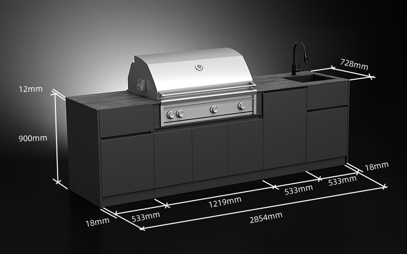 2.8 Meter Outdoor Barbecue Cabinets