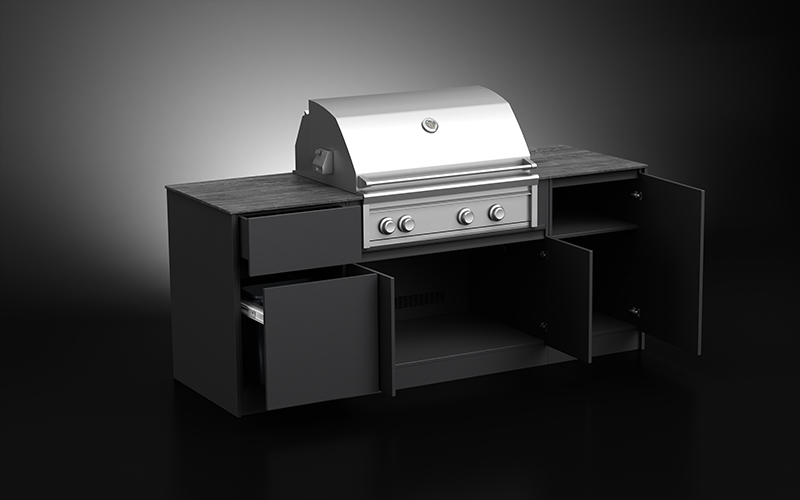 3 Unit Mini Outdoor Kitchen With Countertop