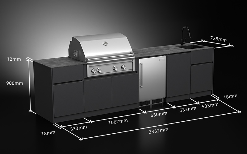 3.3M Patio Kitchen Cabinets