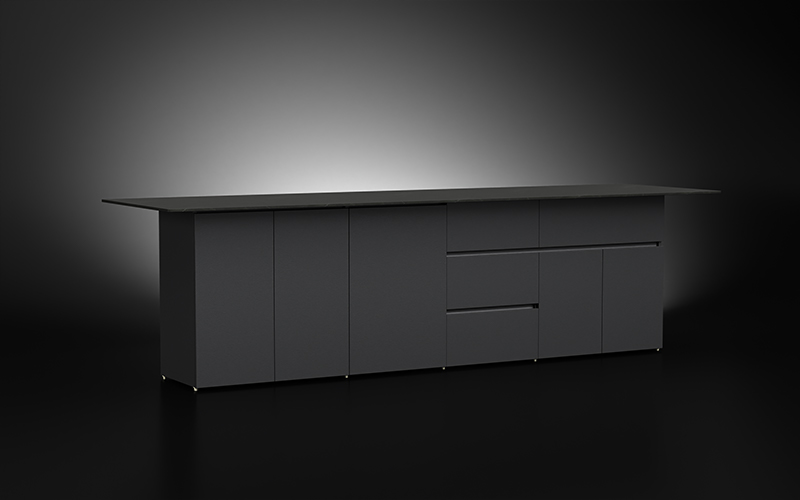 Aluminium Outdoor Kitchen Bar Island With Wide Countertop