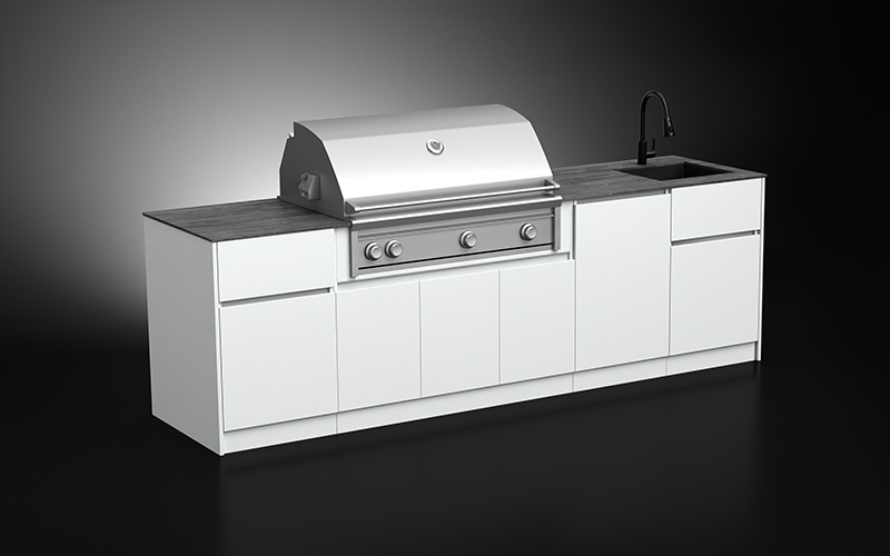 Backyard Outdoor Kitchen With Sink