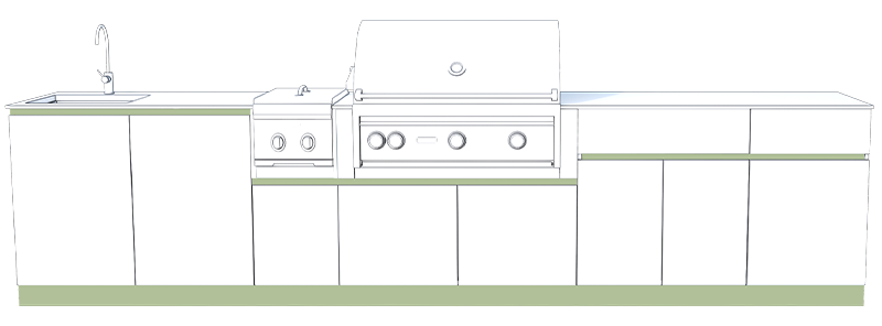 Cabinet Handleless Horizontal Beam & Toe Kick