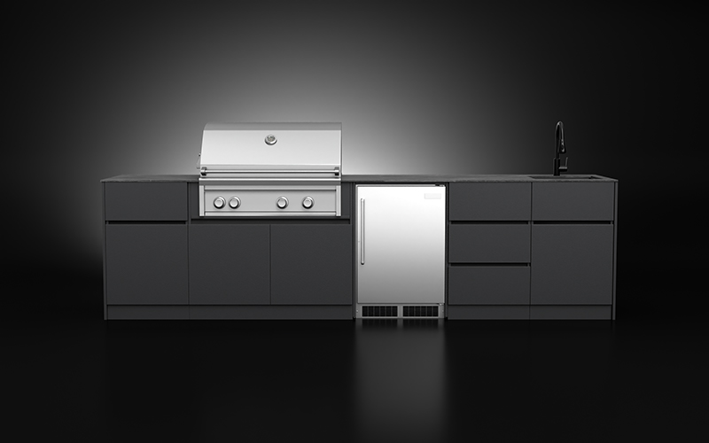 Dark Grey Color High End Outdoor Kitchen