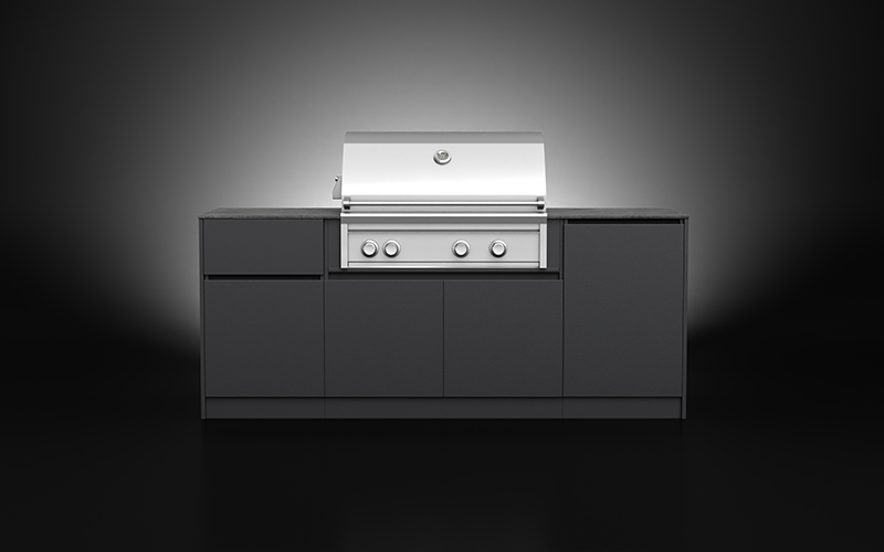 Dark Grey Color Mini Outdoor Kitchen
