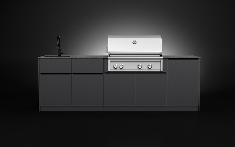 Dark Grey Color Outdoor BBQ Cabinets