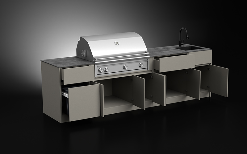 Extruded Aluminium Kitchen Cabinets Outside