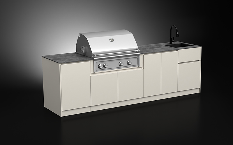 Extruded Aluminium Linear Outdoor Kitchen With Countertop