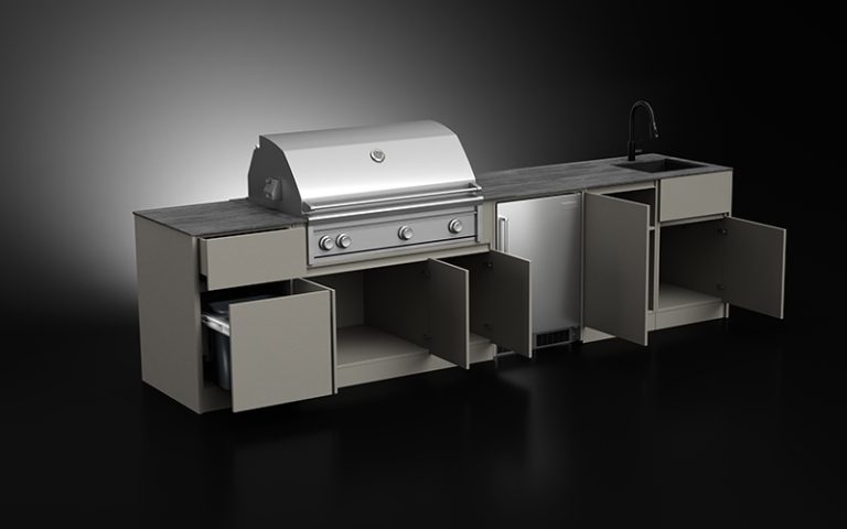 Extruded Aluminium Outdoor BBQ Kitchen With Fridge