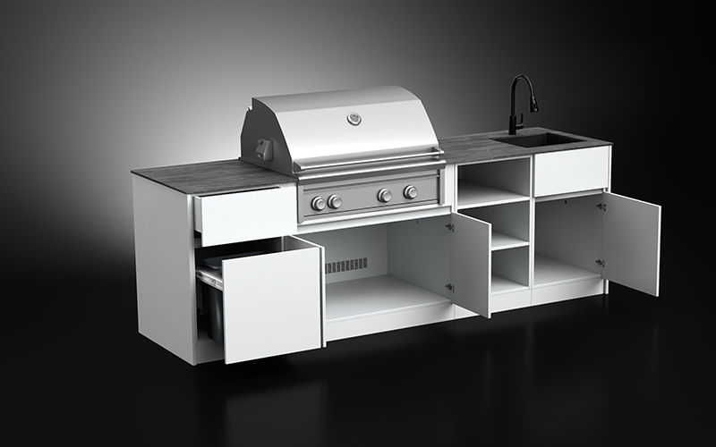 Extruded Aluminium Weatherproof Outdoor Kitchen Cabinets