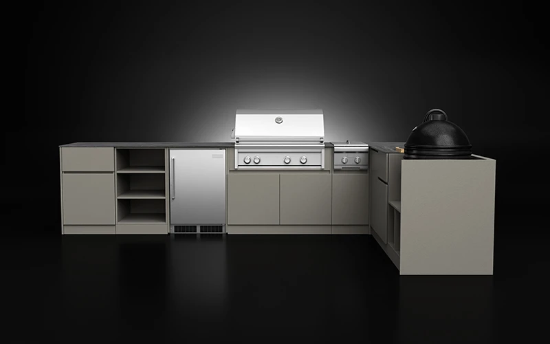 High End L-Shape Modern Outdoor Kitchen Cabinets