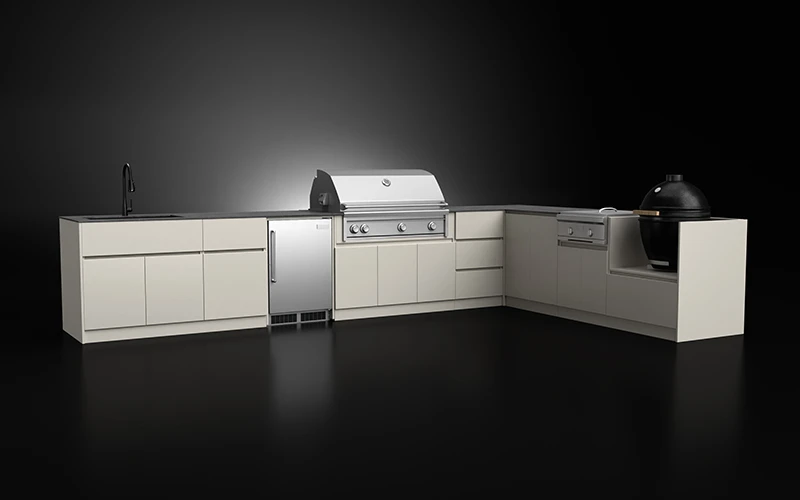 High End Luxury L-Shape Extruded Aluminium Outdoor Kitchen Cabinet