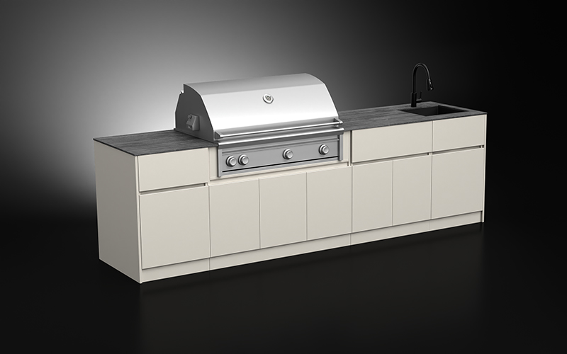 Kitchen Cabinets Outside With Countertop