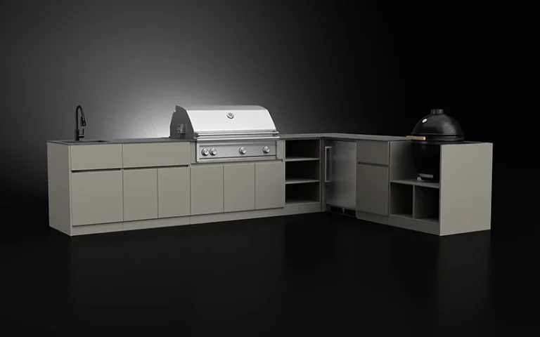 L-Shape Full Aluminium Outdoor Kitchen Cabinet For 42 Grill