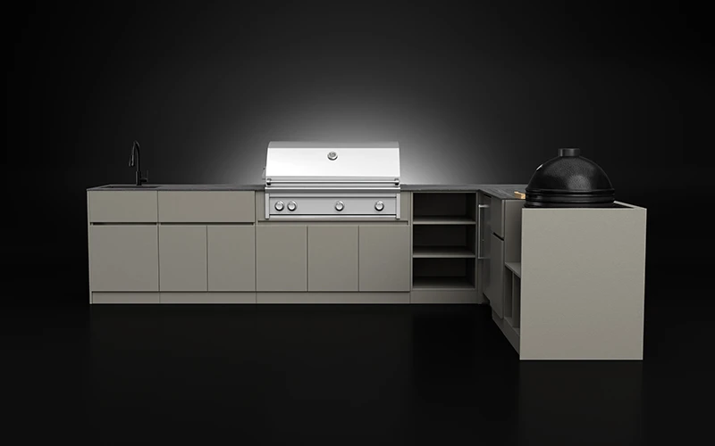 L-Shape Full Aluminium Outdoor Kitchen Cabinet