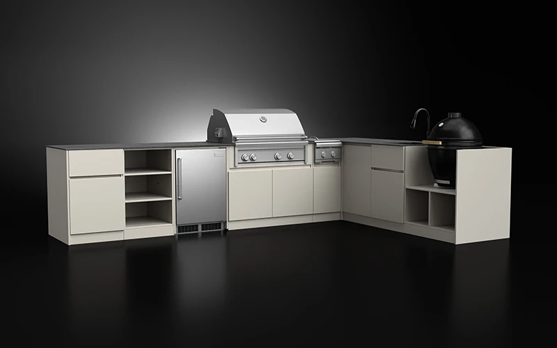 L-Shape Modern Aluminium Outdoor Kitchen Cabinets