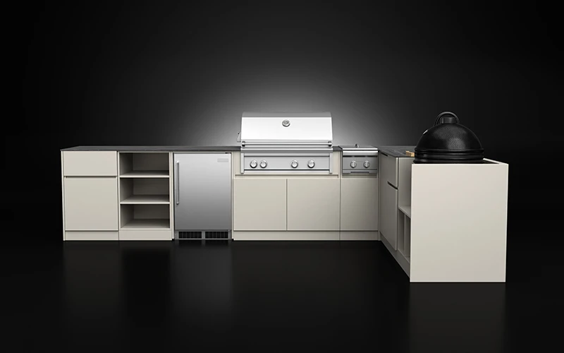 L-Shape Modern Modular Outdoor Kitchen Cabinets