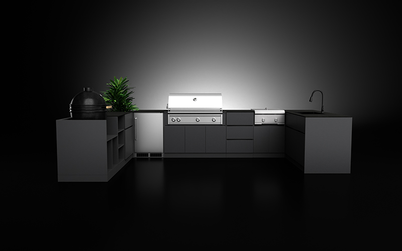 Large U Shaped Outdoor Kitchen Layout