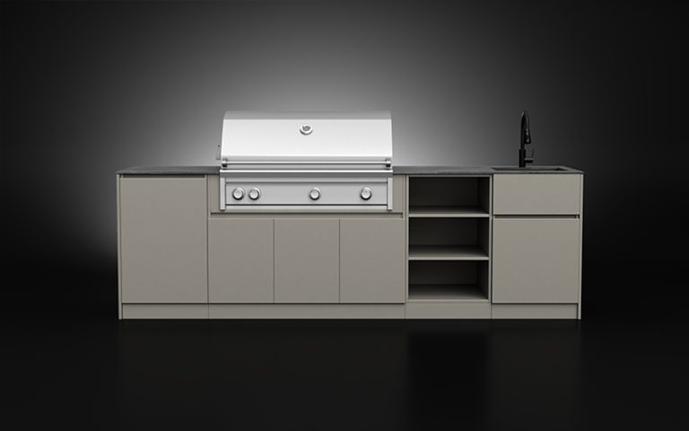 Light Brown Color Modern Outdoor Kitchen