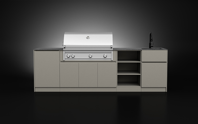 Light Brown Color Modern Outdoor Kitchen