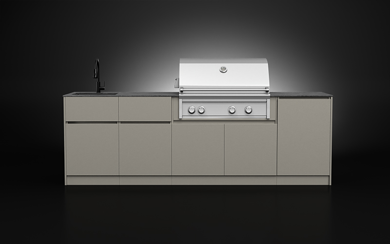 Light Brown Color Outdoor BBQ Cabinets