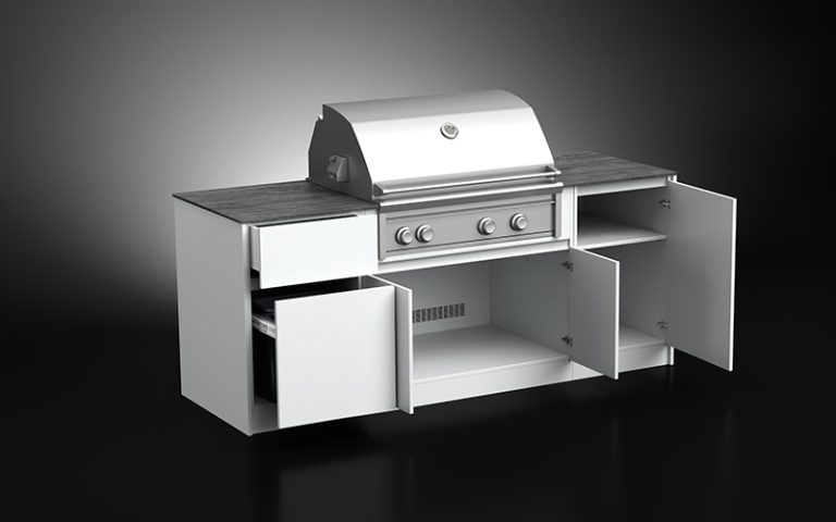 Mini Outdoor Kitchen With Grill Cabinet