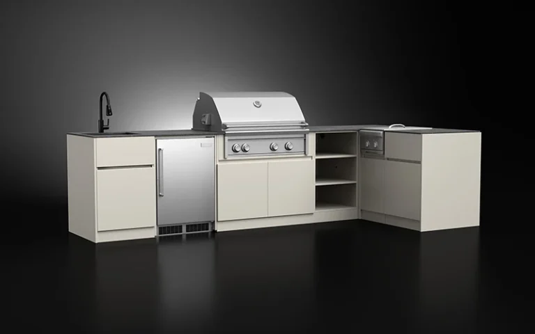 Modern L-Shape Extruded Aluminium Outdoor Kitchen Cabinet