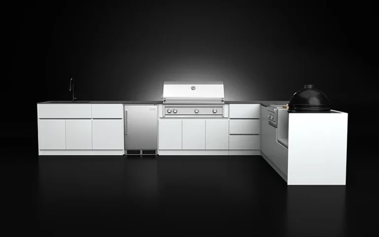 Modern Luxury L-Shape Extruded Aluminium Outdoor Kitchen Cabinet