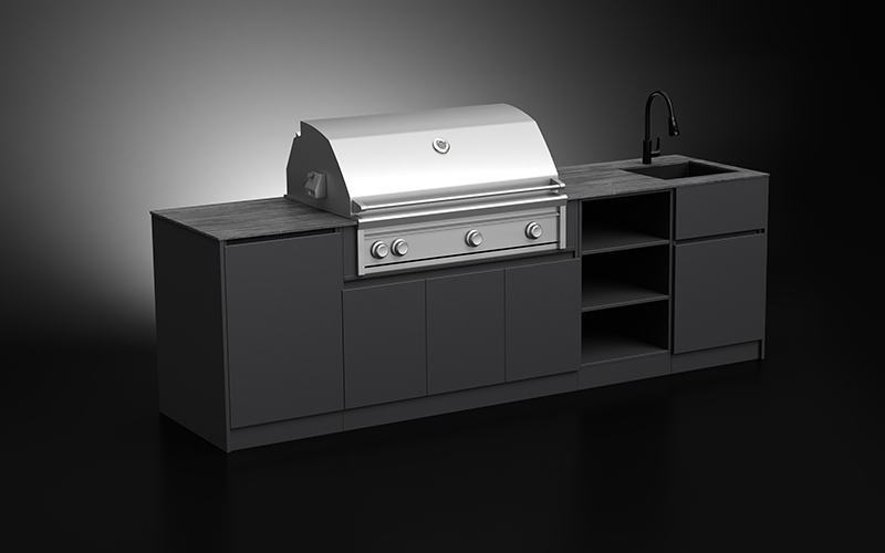 Modern Outdoor Kitchen With Countertop