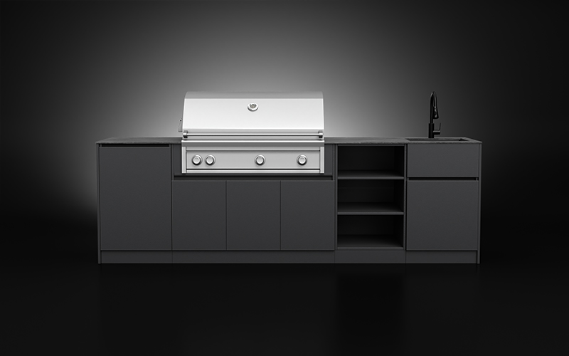 Modern Outdoor Kitchen With Sink