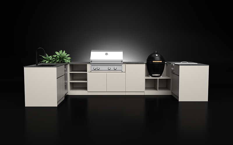 Modern U Shaped Extruded Aluminium Outdoor Kitchen Cabinet