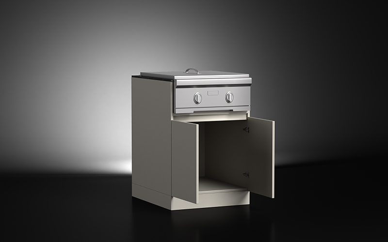 Modular Outdoor Kitchen Side Burner Cabinet With 2 Doors