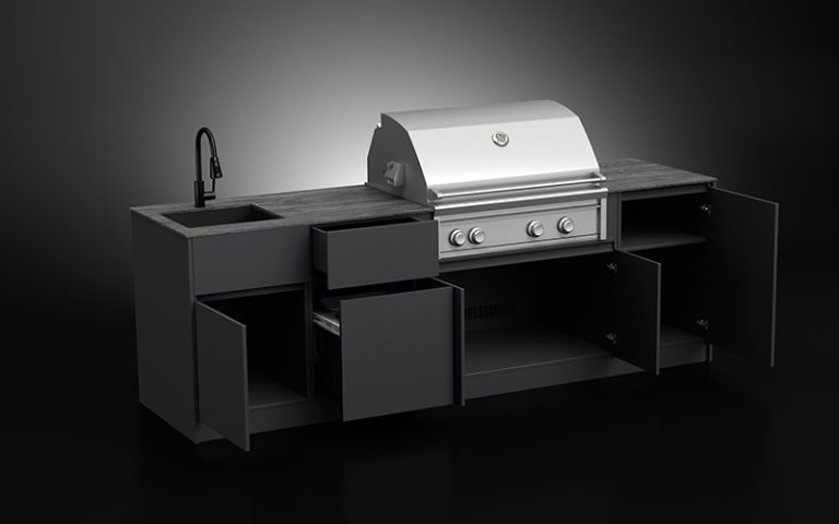 Outdoor BBQ Kitchen Cabinets For Deck