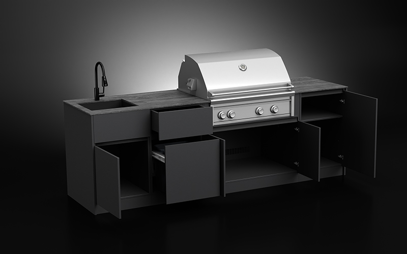 Outdoor BBQ Kitchen Cabinets For Deck