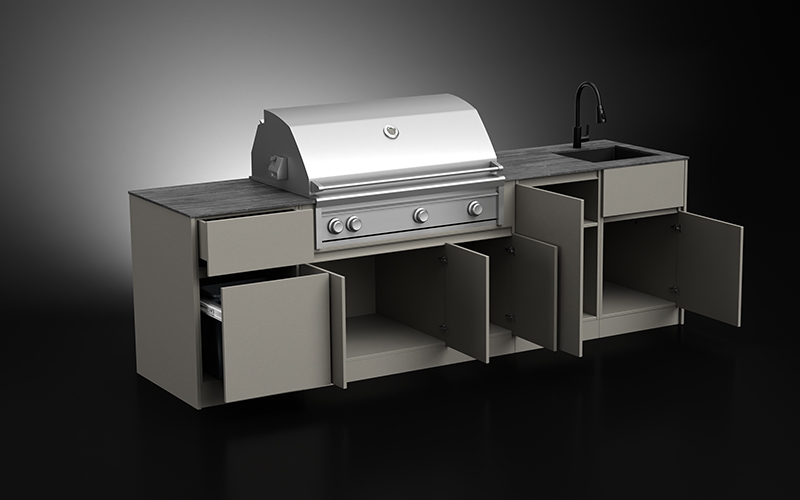 Powder Coated Aluminium Outdoor Barbecue Cabinets