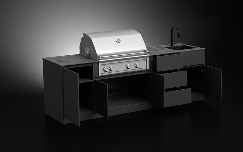 Powder Coated Aluminium Outdoor Cooking Cabinet