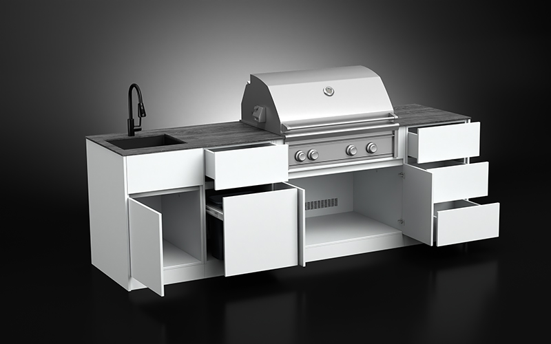 Powder Coated Aluminum Outdoor Kitchen Cabinets
