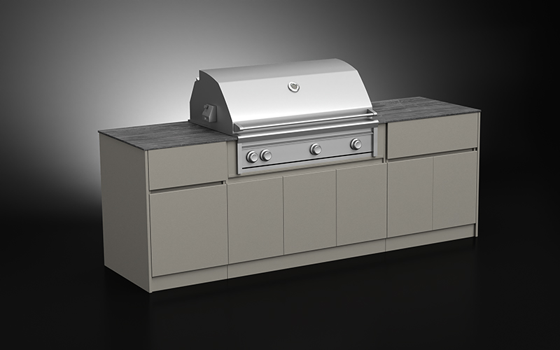 Powder Coated Outdoor Cabinets With Countertop