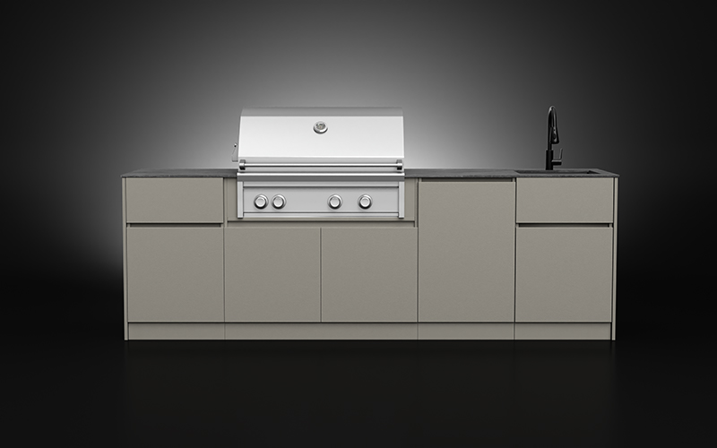 Powder Coated Small Outdoor Ktchen With Sink