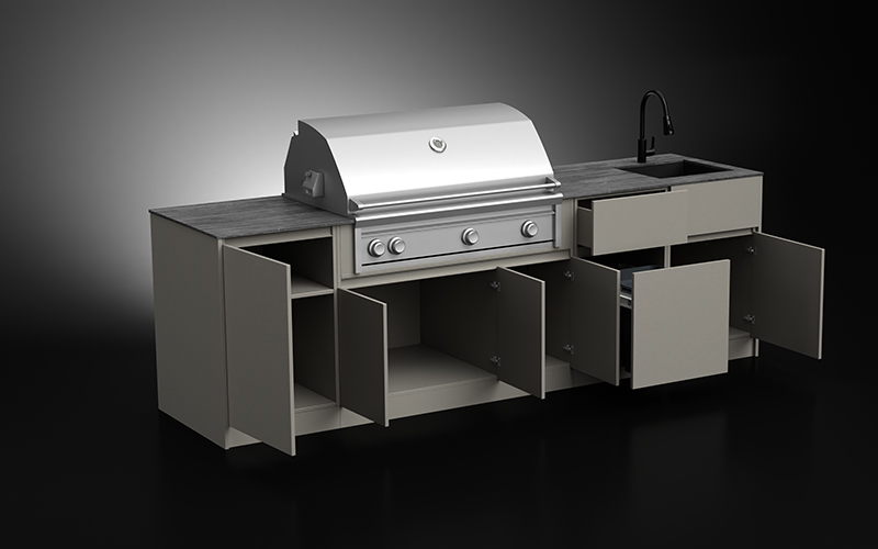 Powder Coated Weatherproof Kitchen Cabinets