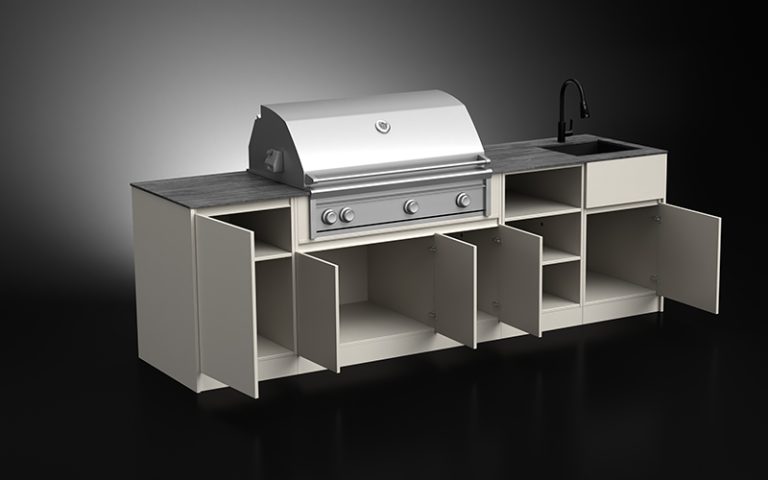 Powder-coated Aluminium Outdoor Modern Kitchen