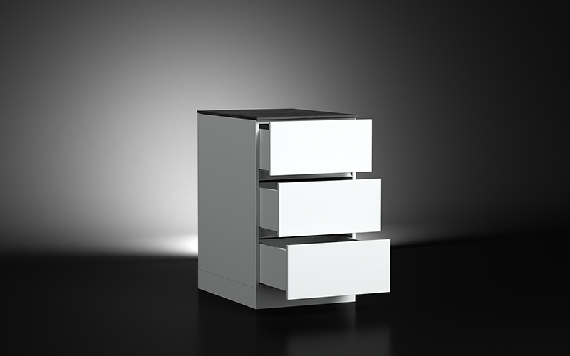 Three Drawers Outdoor Kitchen Cabinet
