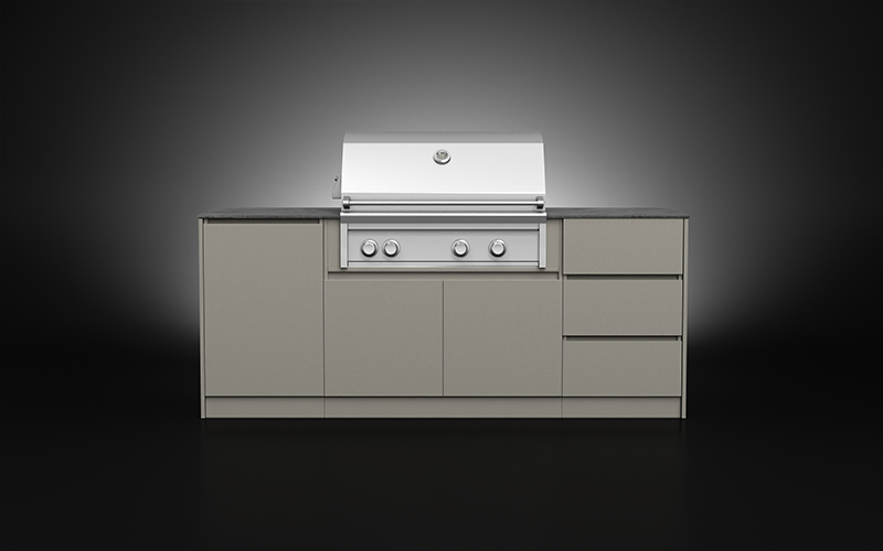 Tiny Outdoor Kitchen With 3 Drawers