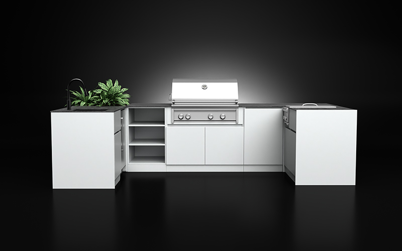 U Shaped Outdoor Kitchen Prefab