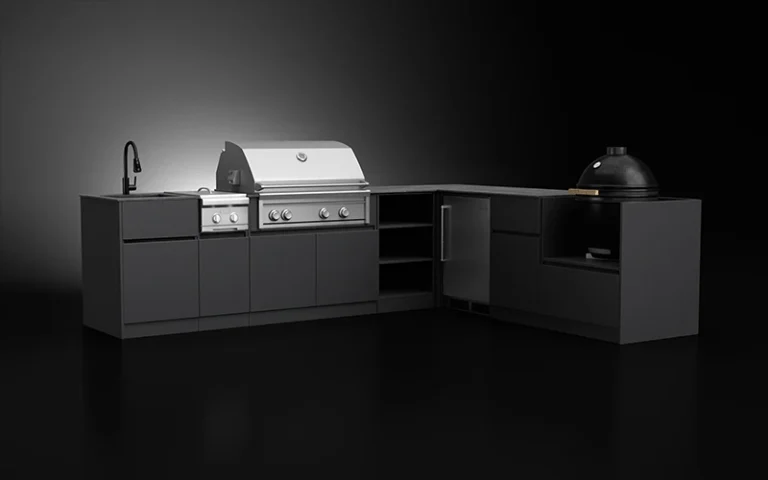 Weatherproof L-Shape Modular Aluminium Outdoor Kitchen Cabinet