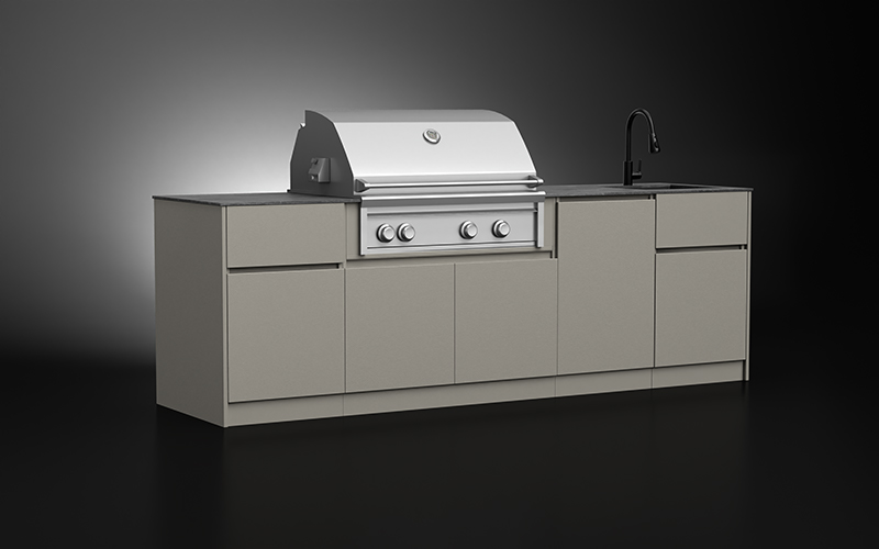 Weatherproof Outdoor Kitchen With Countertop